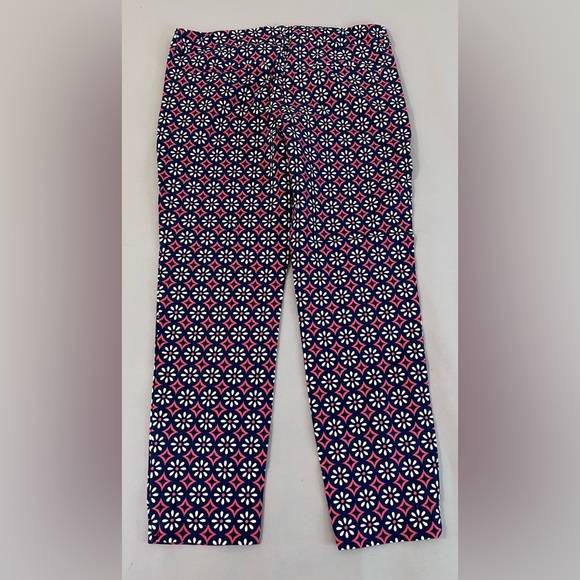 Old Navy Womens‎ Diva Cropped Pants Multicolor Red Floral Mid Rise Stretch 12R - Picture 8 of 10